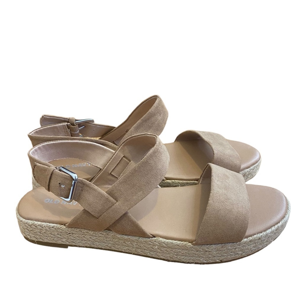 Old Navy Tan Suede Platform Sandals Size 8